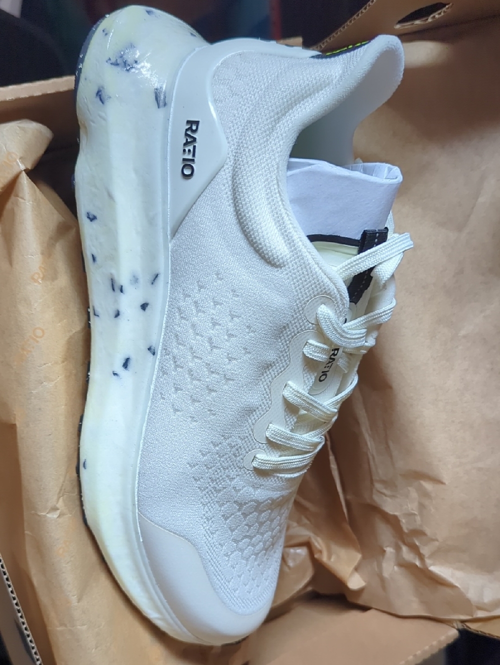 Women's Cream Knit Lace-Up Sneaker